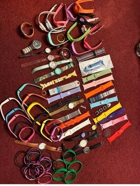 Big assorted lot of watch bands, and watches and bracelets